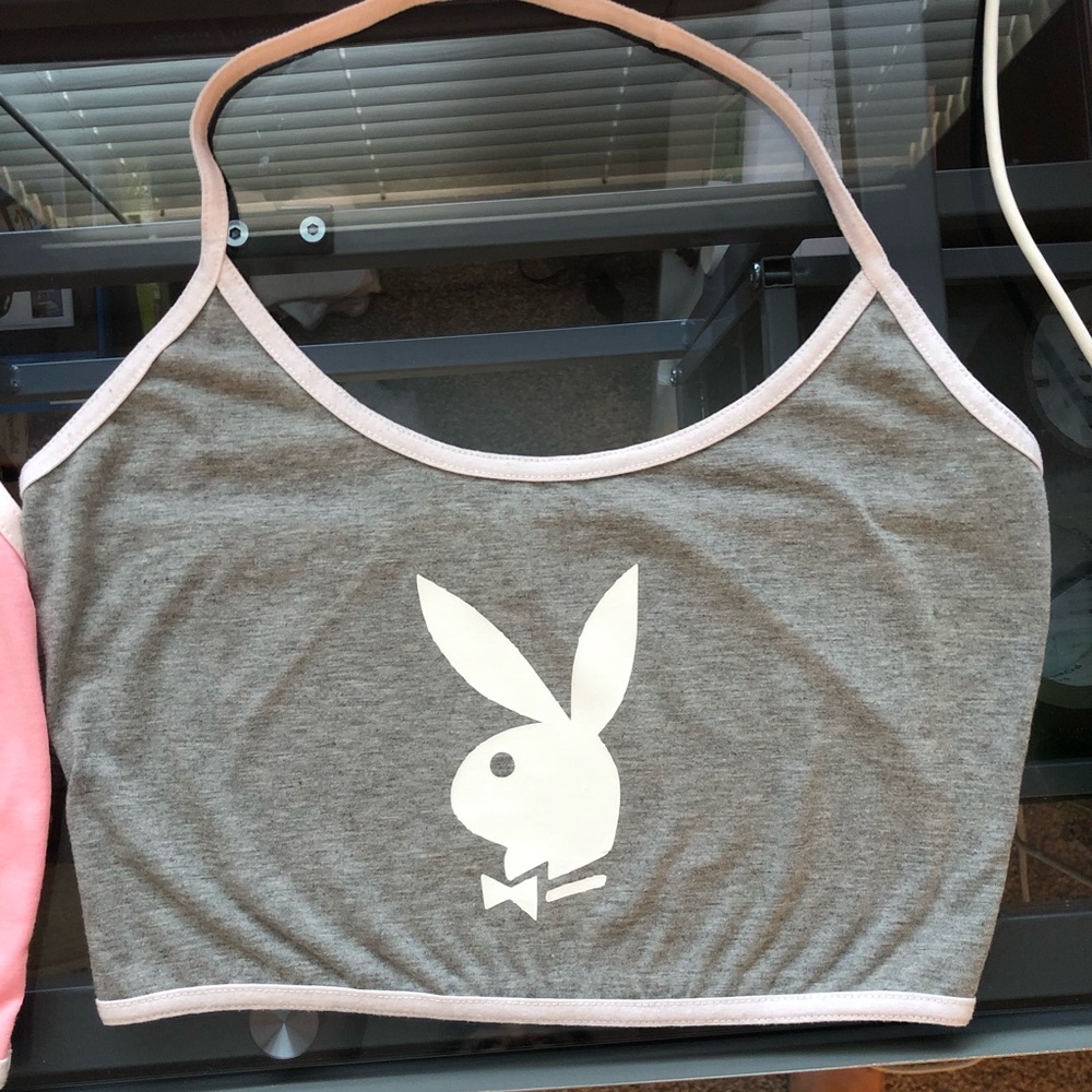 Playboy heather grey halter top